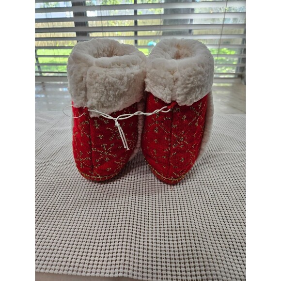Disney Christmas Slipper Boots, Red, Size L 9/10, Festive Mickey & Minnie Design - Picture 8 of 9